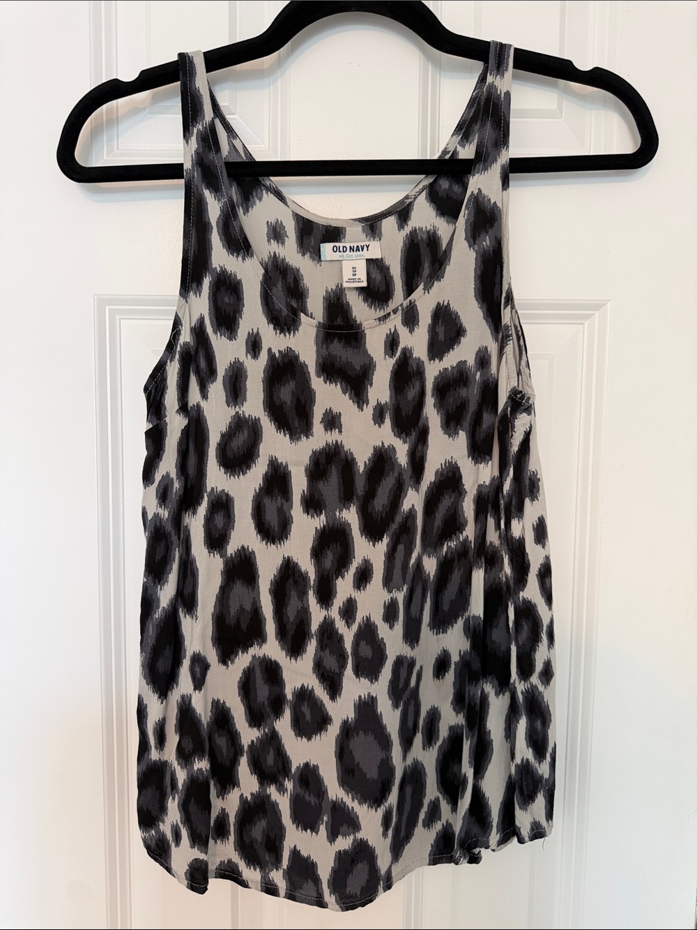 Old Navy Black & White Leopard-Print Tank